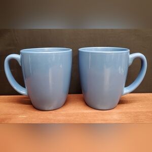 Vintage CORELLE Stoneware Blue 10 Ounce Mugs Made in China